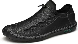Men's Leather Loafers Breathable Fashion Walking Work Office Business Male Handmade Casual Shoes