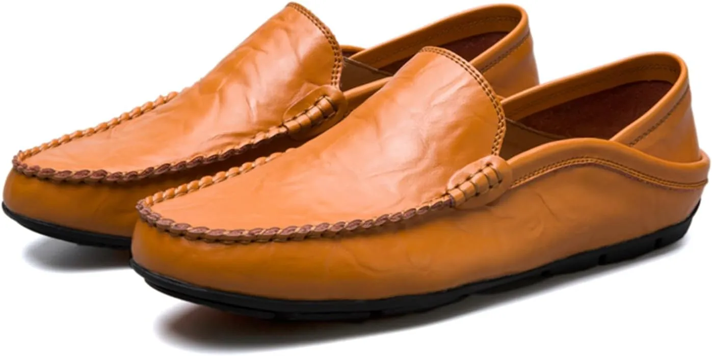 Mens Loafer Casual Shoes Slip On Driving Loafer Shoes Fashionable Leather Lightweight Casual Shoes