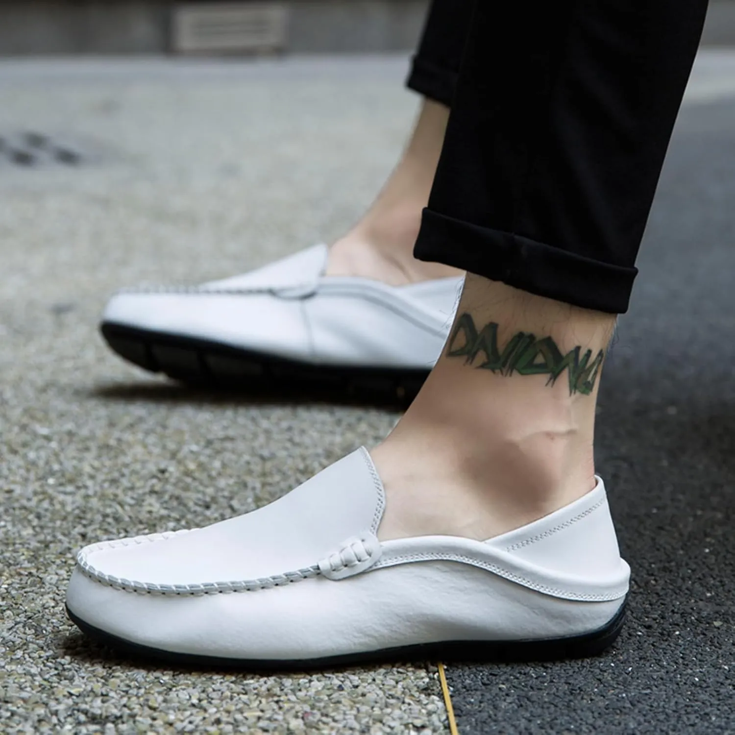 Mens Loafer Casual Shoes Slip On Driving Loafer Shoes Fashionable Leather Lightweight Casual Shoes