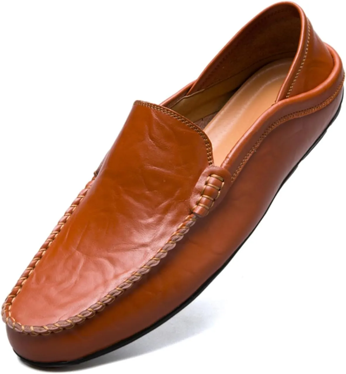 Mens Loafer Casual Shoes Slip On Driving Loafer Shoes Fashionable Leather Lightweight Casual Shoes