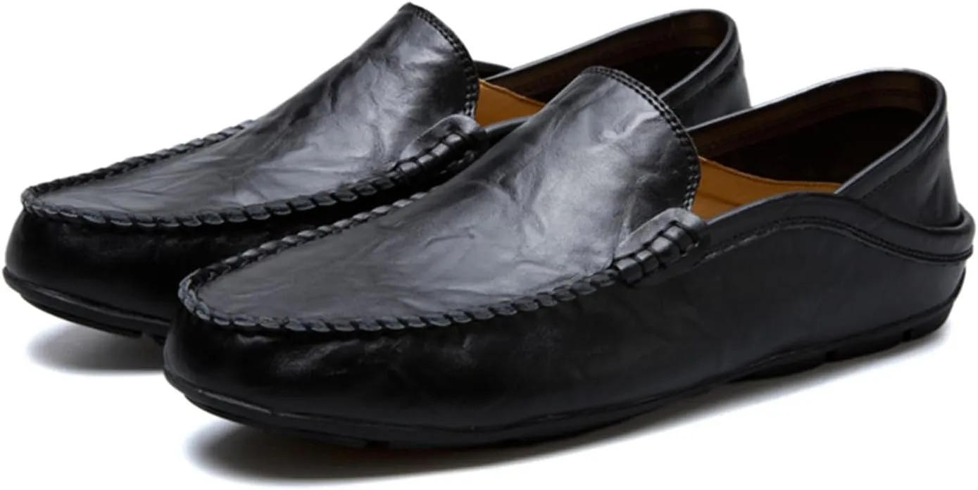 Mens Loafer Casual Shoes Slip On Driving Loafer Shoes Fashionable Leather Lightweight Casual Shoes