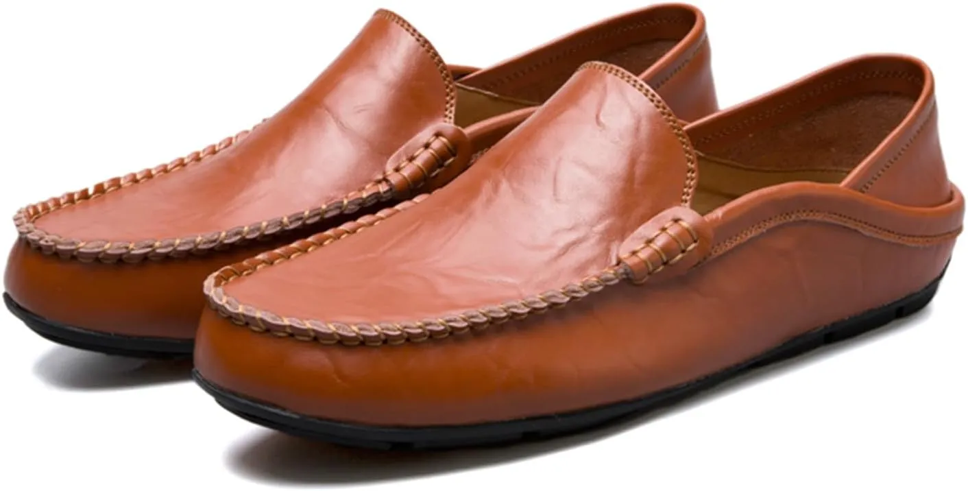 Mens Loafer Casual Shoes Slip On Driving Loafer Shoes Fashionable Leather Lightweight Casual Shoes