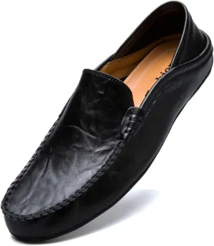 Mens Loafer Casual Shoes Slip On Driving Loafer Shoes Fashionable Leather Lightweight Casual Shoes
