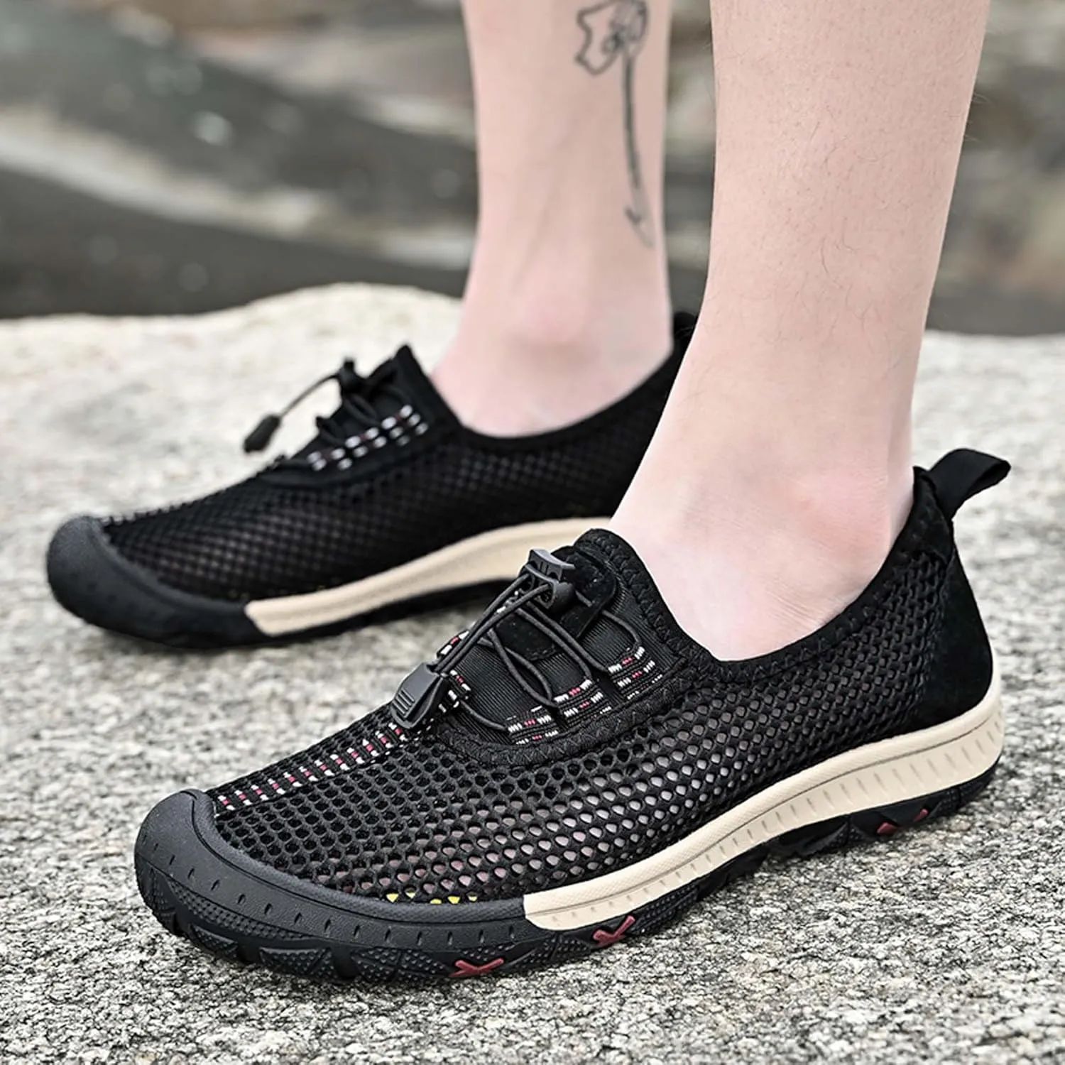 Men's Mesh Breathable Casual Sandals Comfortable Casual Walking Shoes Hollow Out Breathable Mesh Casual Shoes