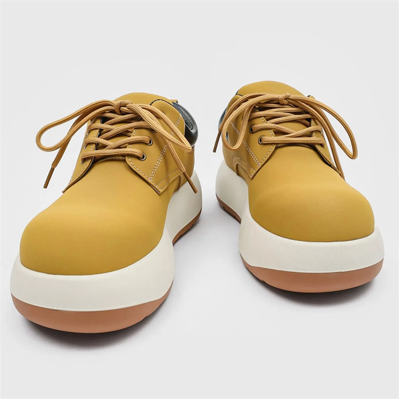 Men's Platform Sneakers Lightweight Comfort Lace Up Skate Shoes Puffy Trendy Casual Shoes