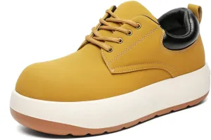 Men's Platform Sneakers Lightweight Comfort Lace Up Skate Shoes Puffy Trendy Casual Shoes