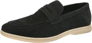 Men's Retro Business Formal Leather Penny Loafers Slip on Flat Lightweight Driving Boat Shoes