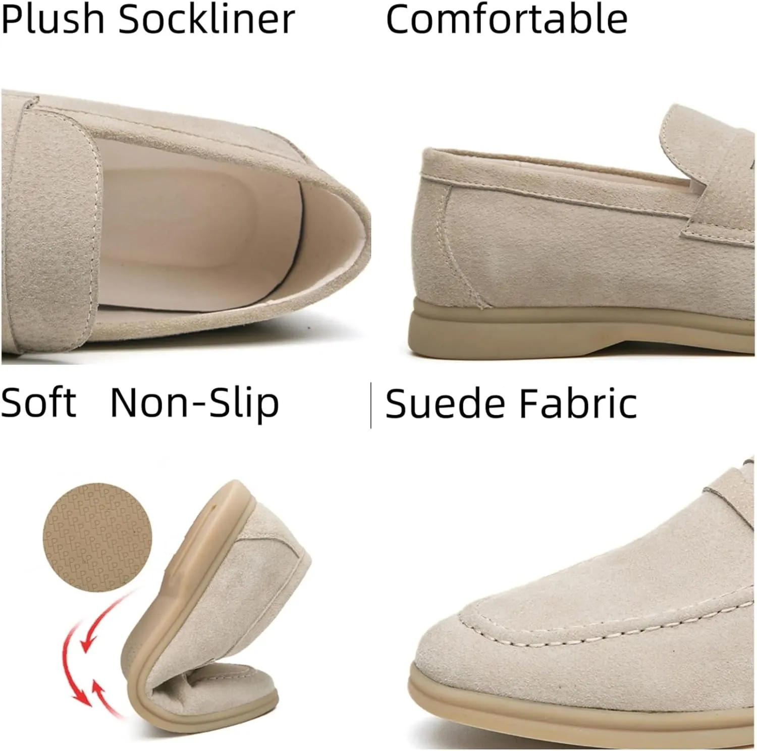 Men's Retro Business Formal Leather Penny Loafers Slip on Flat Lightweight Driving Boat Shoes