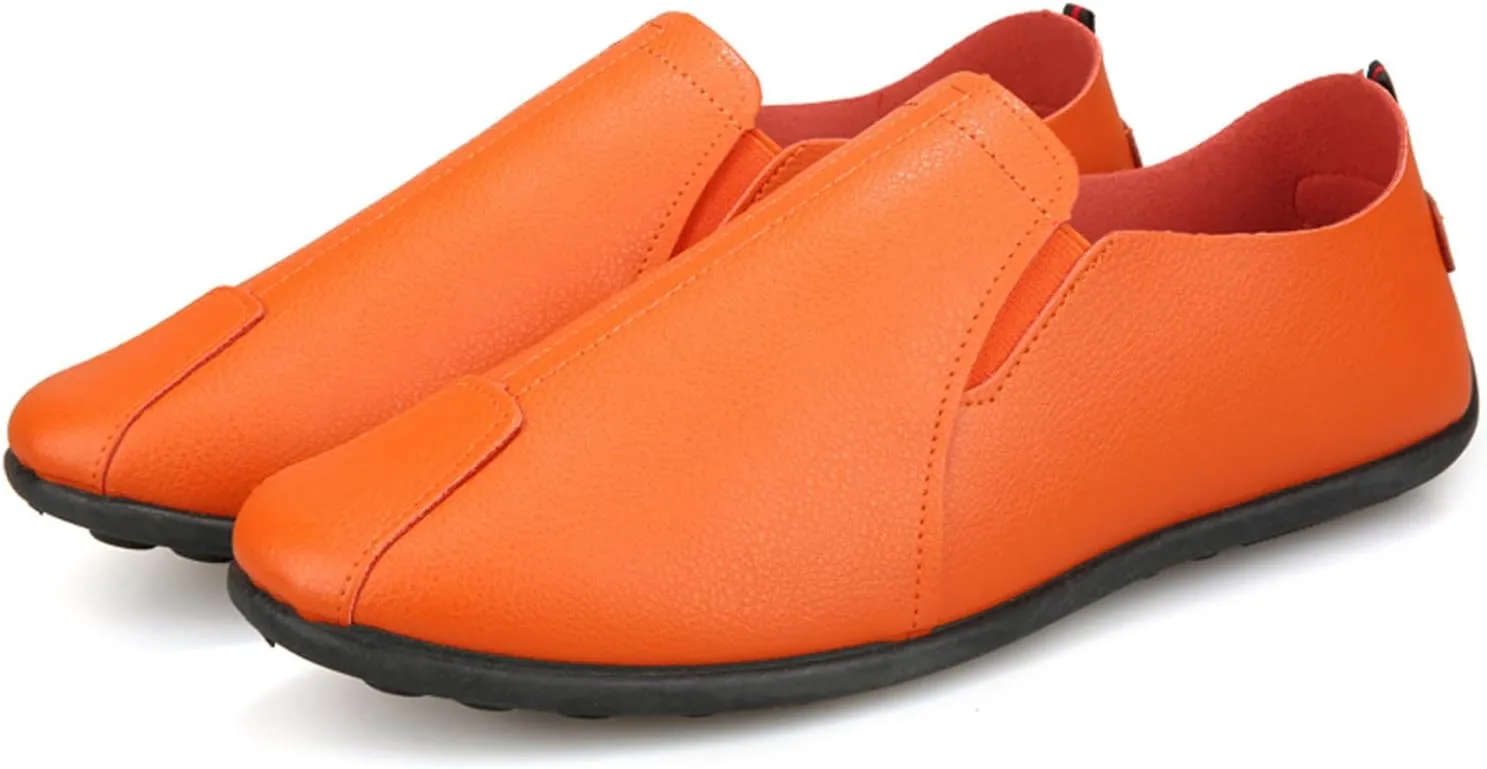 Mens Slip-on Flats Loafers Casual Shoes Casual Penny Driving Loafers Comfortable Leather Stitched Slip On Boat Shoes for Men