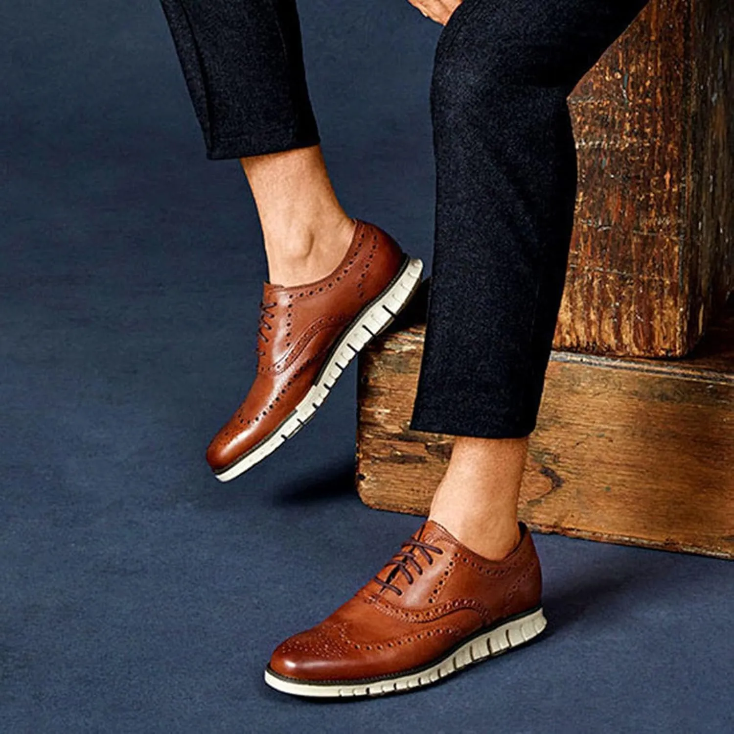 Men's Sneakers Leather Casual Shoes for Men Breathable Business Casual Sneaker Retro Oxfords Fashion Sneaker