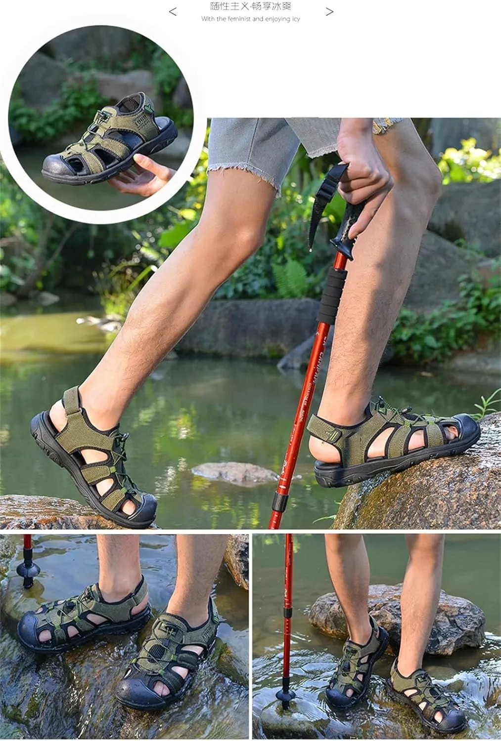 Men's Soft Sole Slippers, Breathable Outdoor Casual Shoes