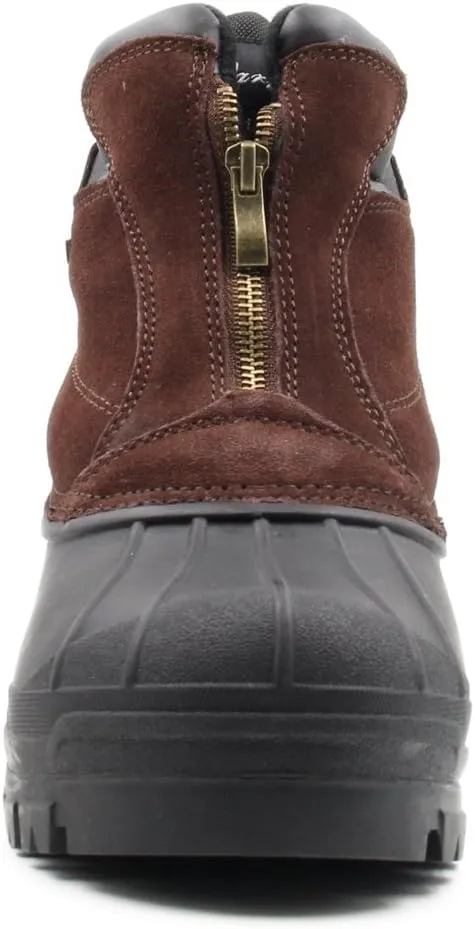 Men's Water Resistance Snow and Hiking Heavy Duty Zipper-up Winter Duck Boots
