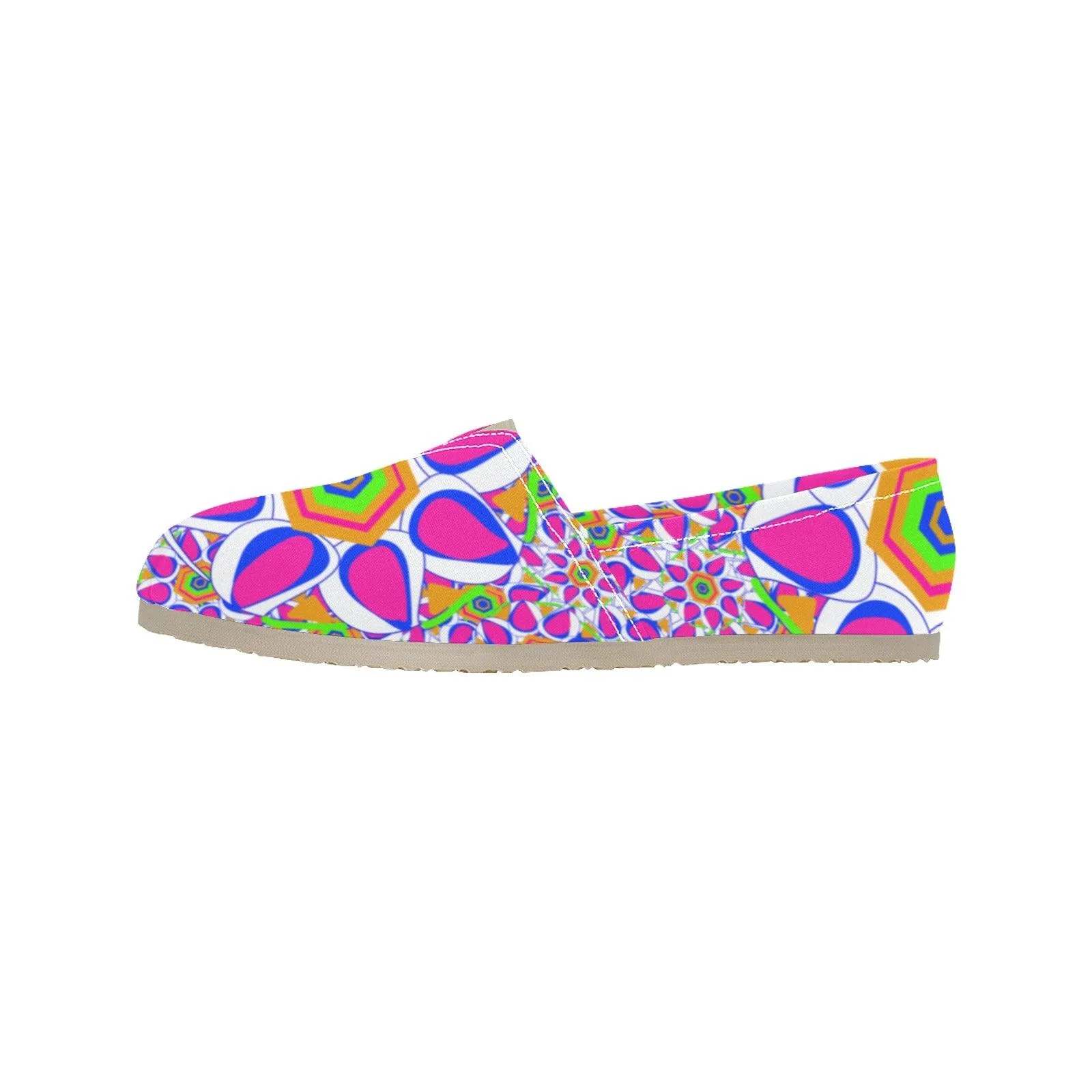Miniaday Designs Pink/Purple Spiral  Women's Classic Canvas Slip-On (Model 1206)
