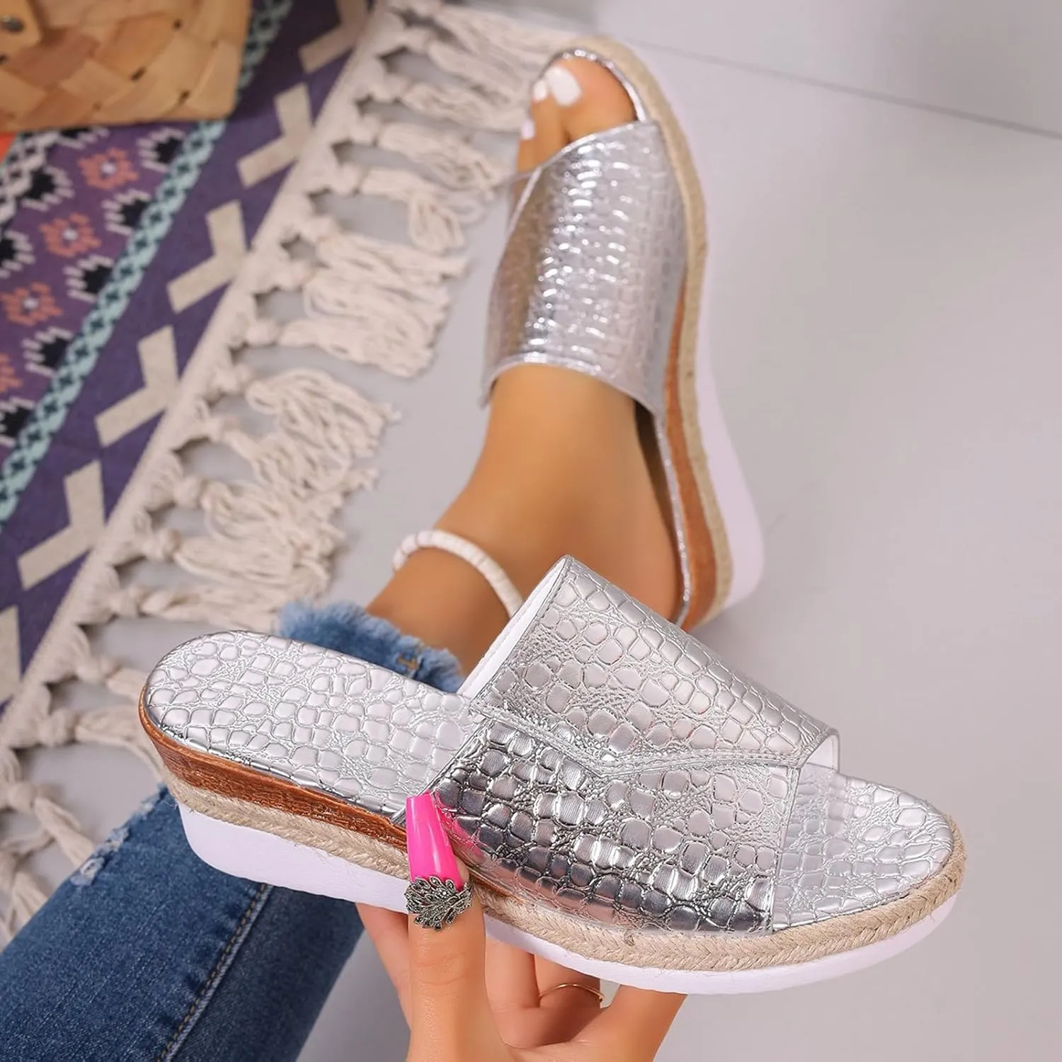 Non Slip Platform Sandals for Women Women's Casual Platform Open Toe Wedge Sandal Elegant Sandals for Women