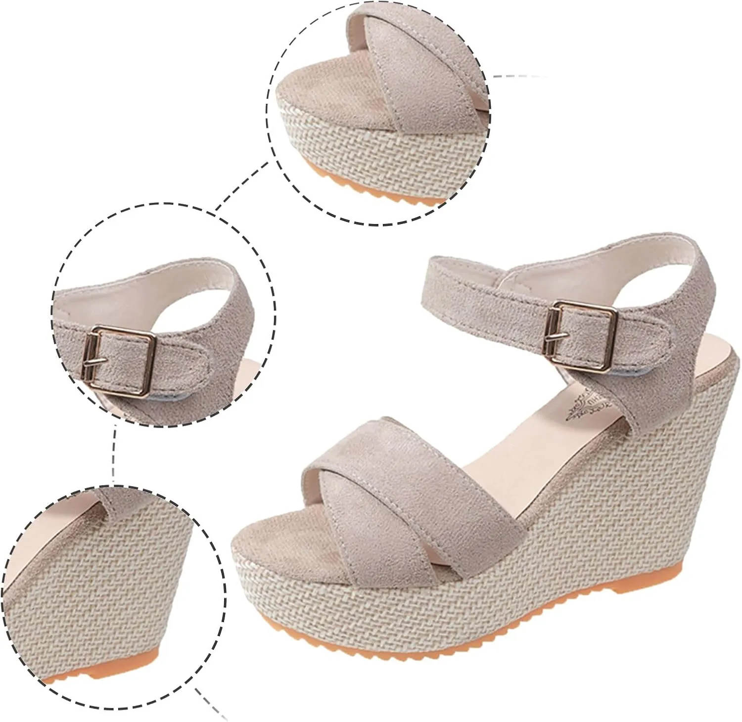 Non Slip Thick Bottom Sandals for Women Casual Platform Open Toe Wedge Sandal Dressy Sandals for Women