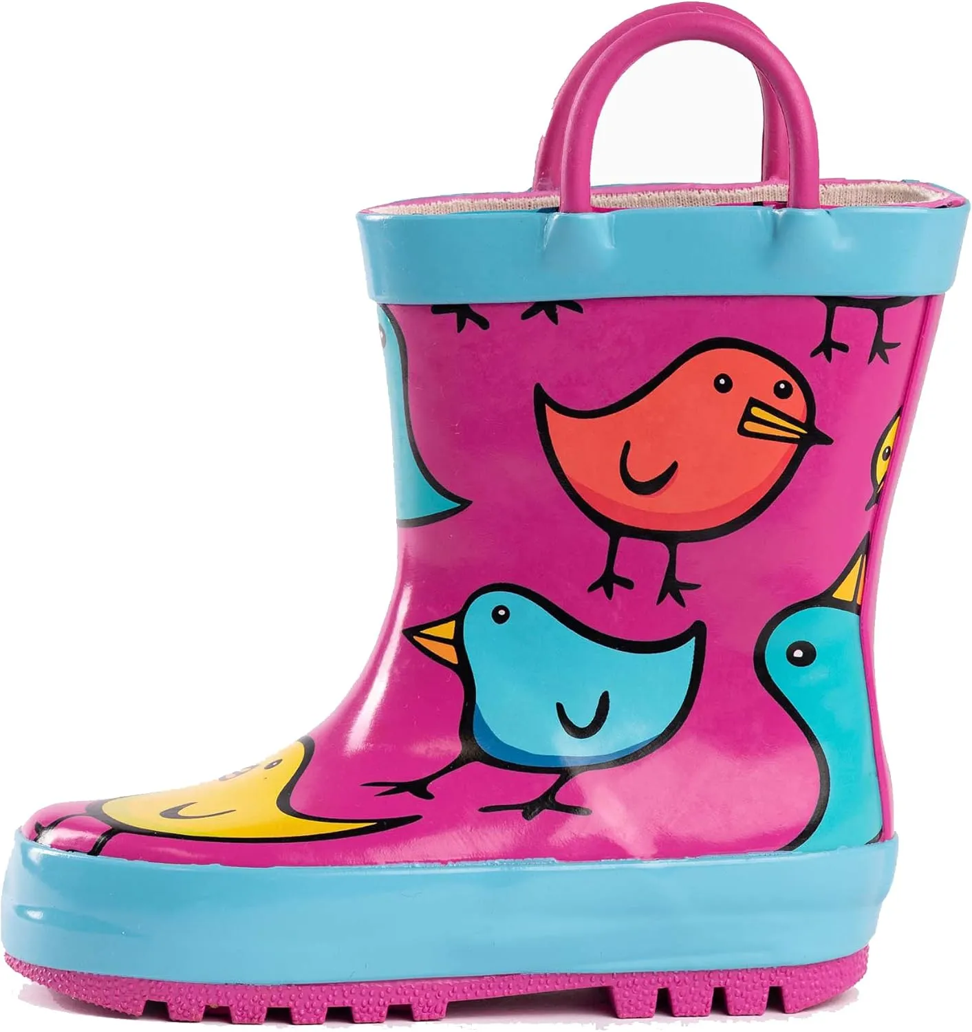 NORTY Rubber Rain Boots for Kids - Waterproof Rubber Boots Boys and Girls Solid & Printed Rainboots for Toddlers and Kids