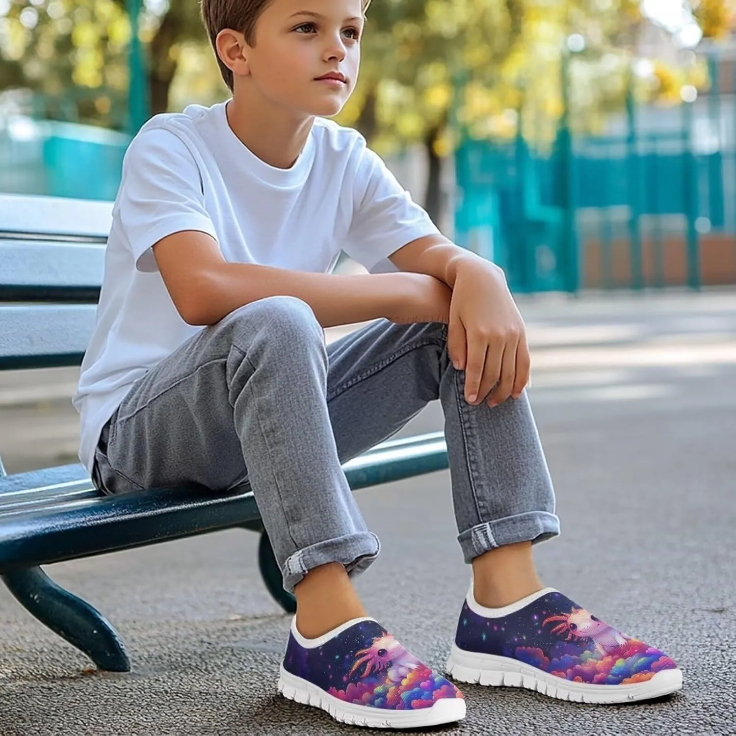 Novelty Boys Slip On Sneakers Moon Shoes Soft Comfy Kids Casual Shoes