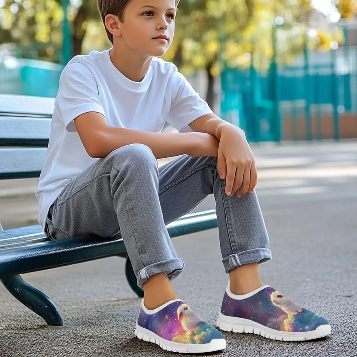 Novelty Boys Slip On Sneakers Moon Shoes Soft Comfy Kids Casual Shoes