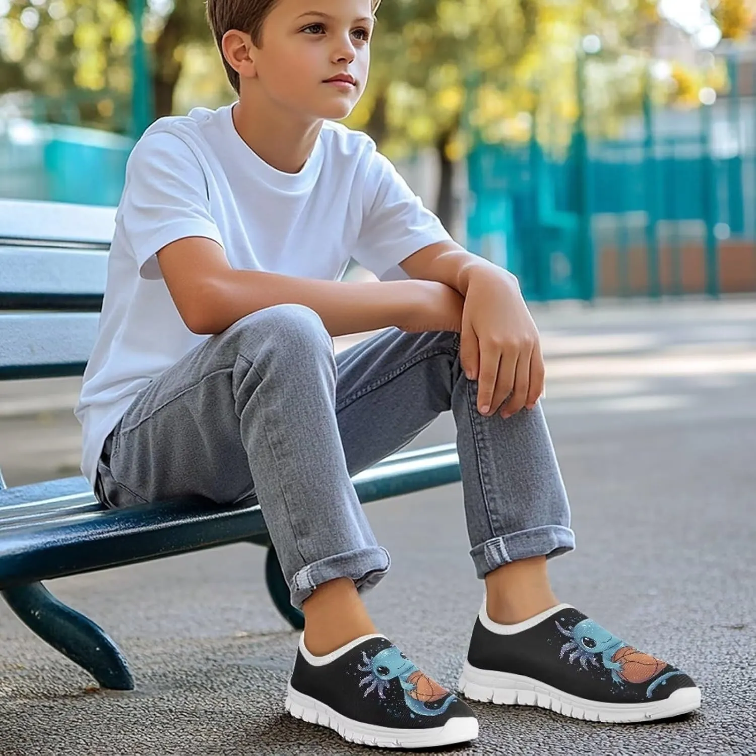 Novelty Boys Slip On Sneakers Moon Shoes Soft Comfy Kids Casual Shoes