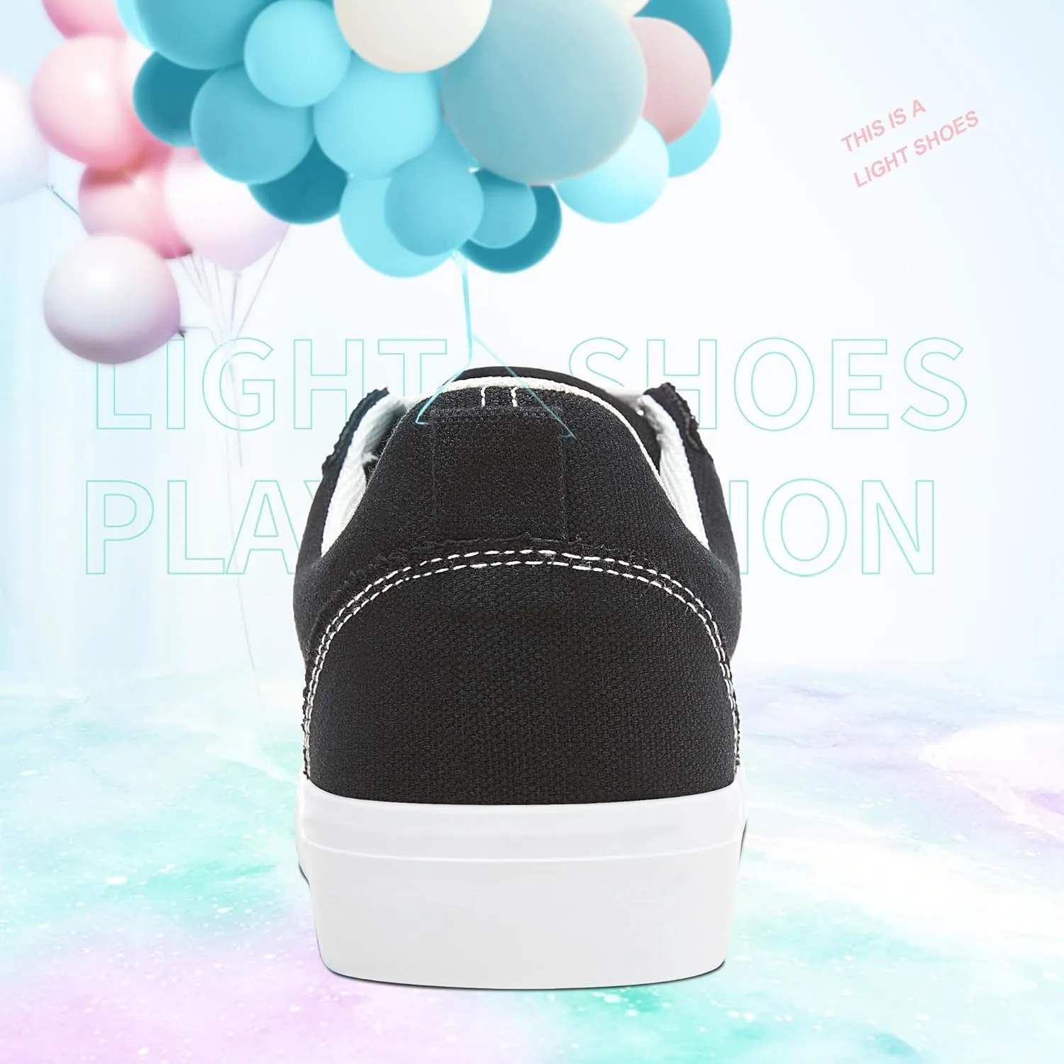 Obtaom Women's Canvas Sneakers Cute Lace up Fashion Sneaker Comfortable Skate Shoe for Lady Casual Tennis Flats