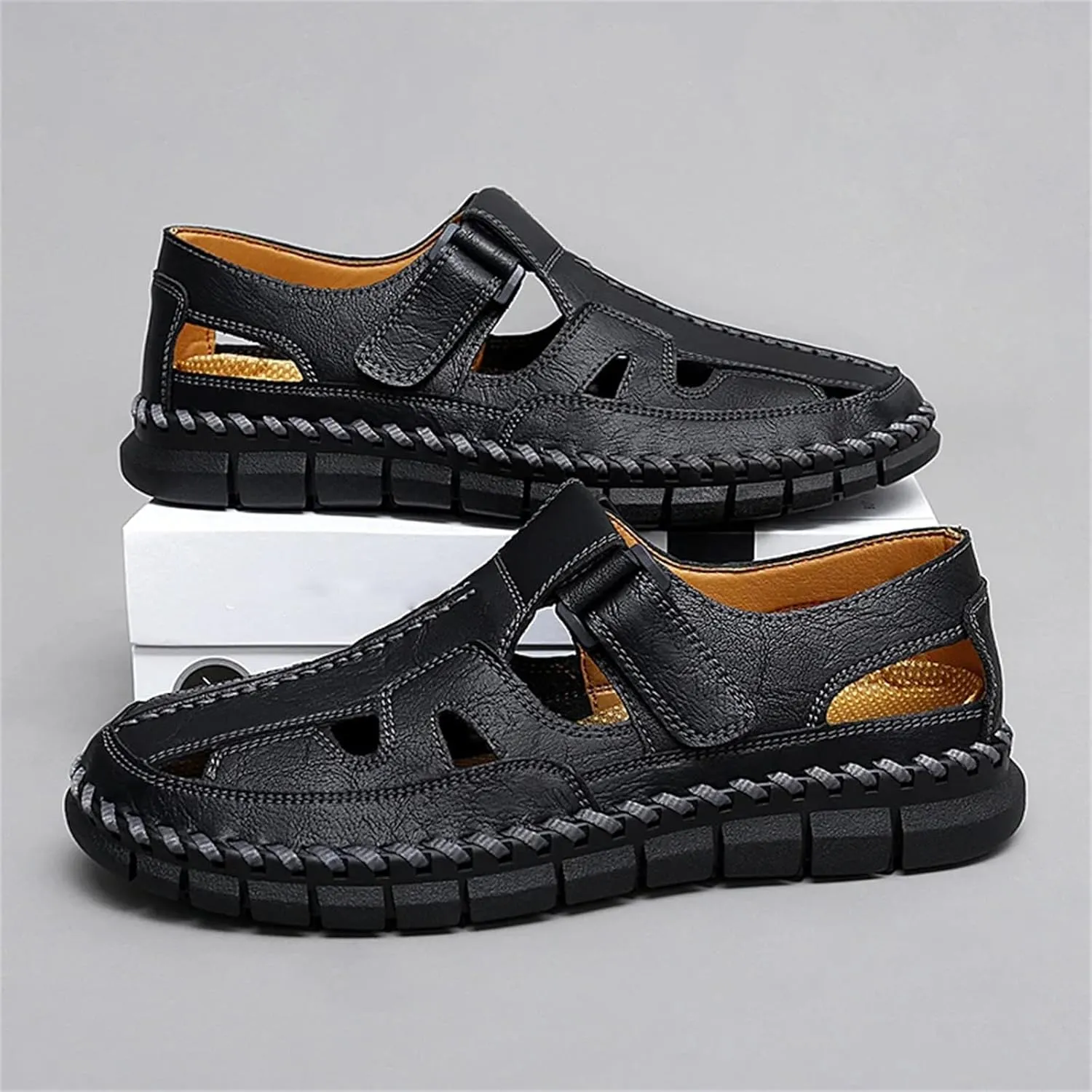 Outdoor Men Sandals Hand Made Breathable Summer Casual Shoes