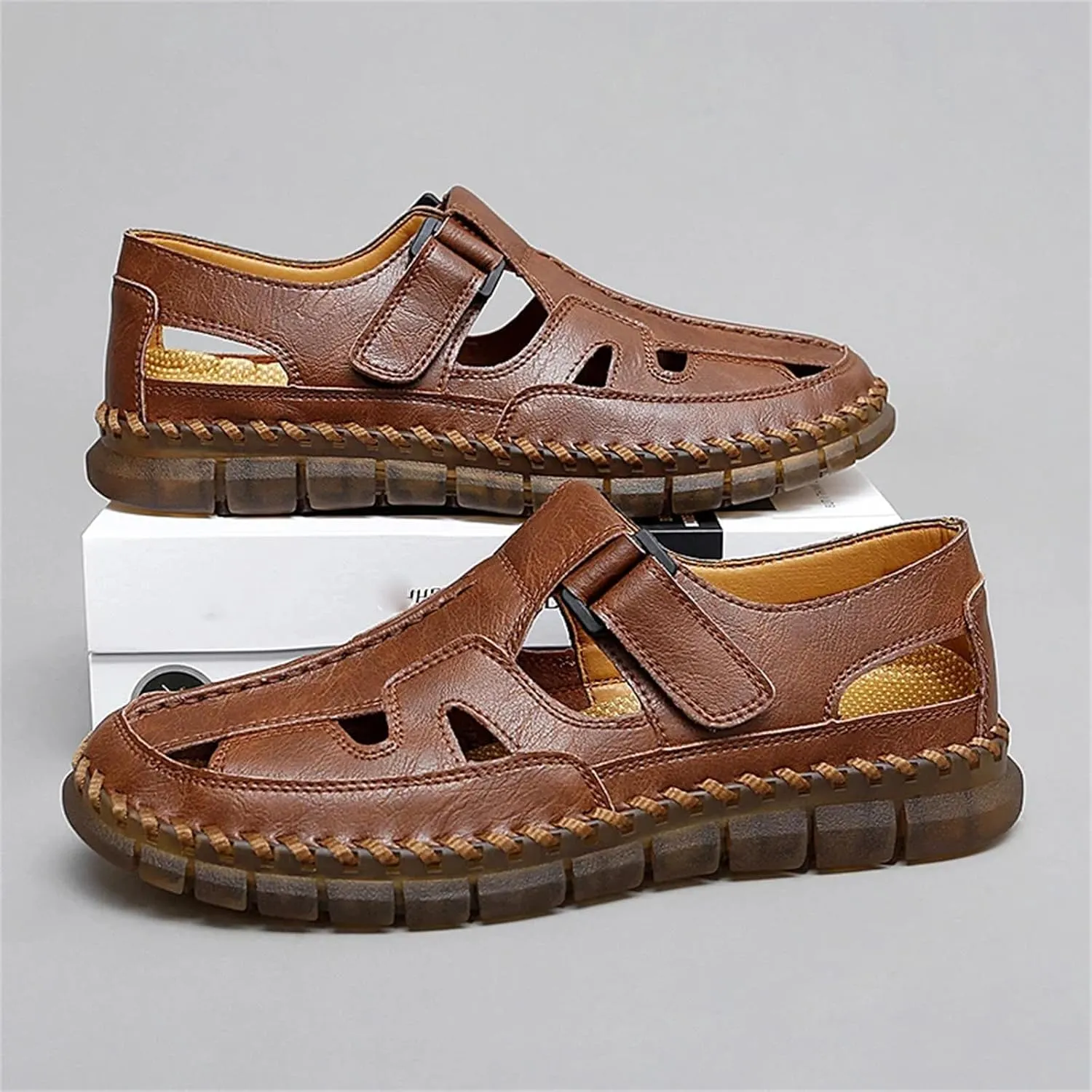 Outdoor Men Sandals Hand Made Breathable Summer Casual Shoes