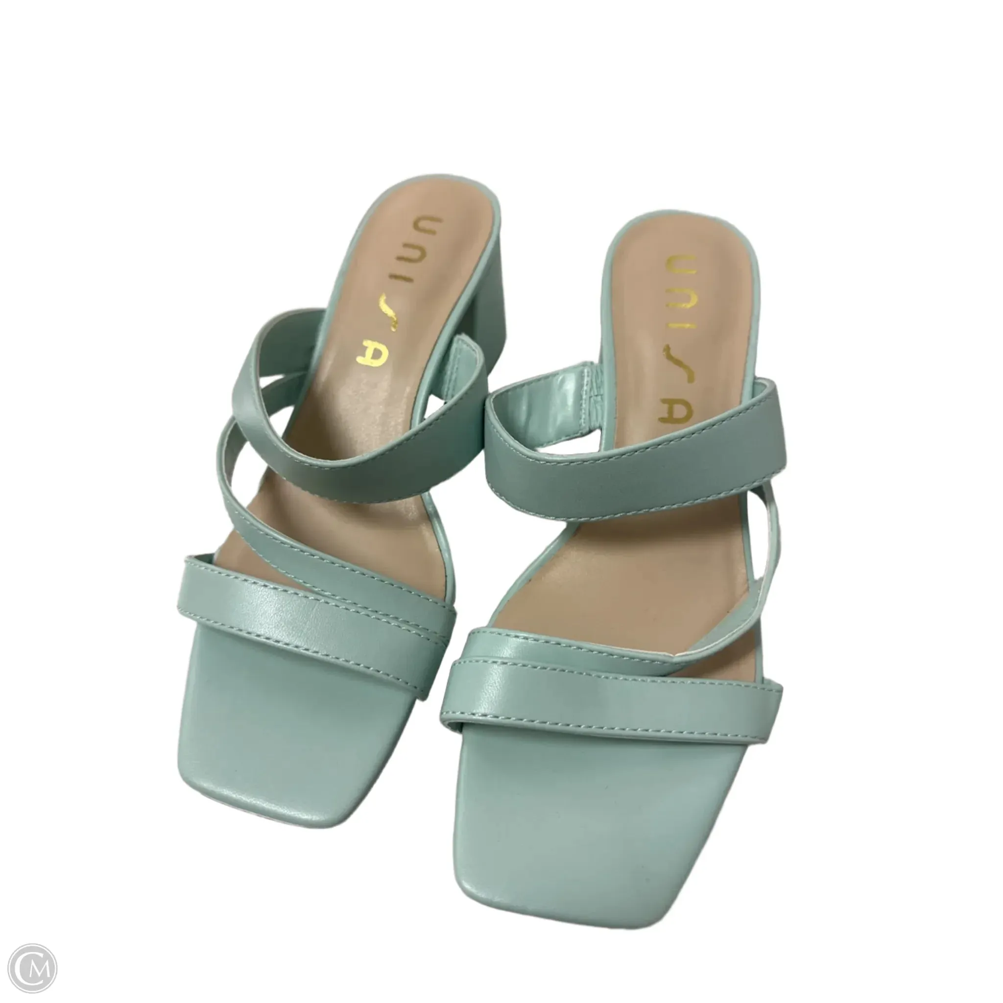 Shoes Heels Block By Unisa In Green, Size: 7.5