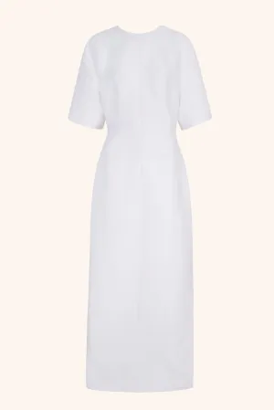 Sidres Dress In Optic White Embossed Cloque