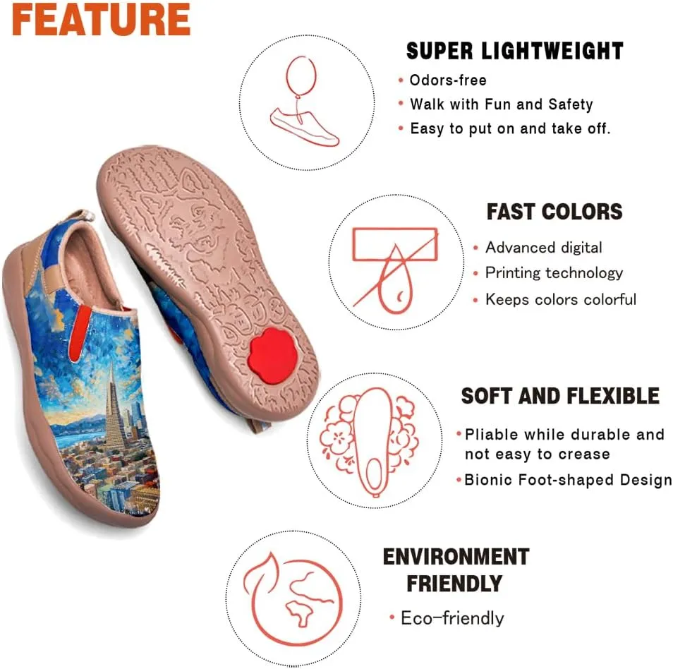 Slip On Loafers for Men Lightweight Comfort Casual Shoes Art Painted Travel Sneakers