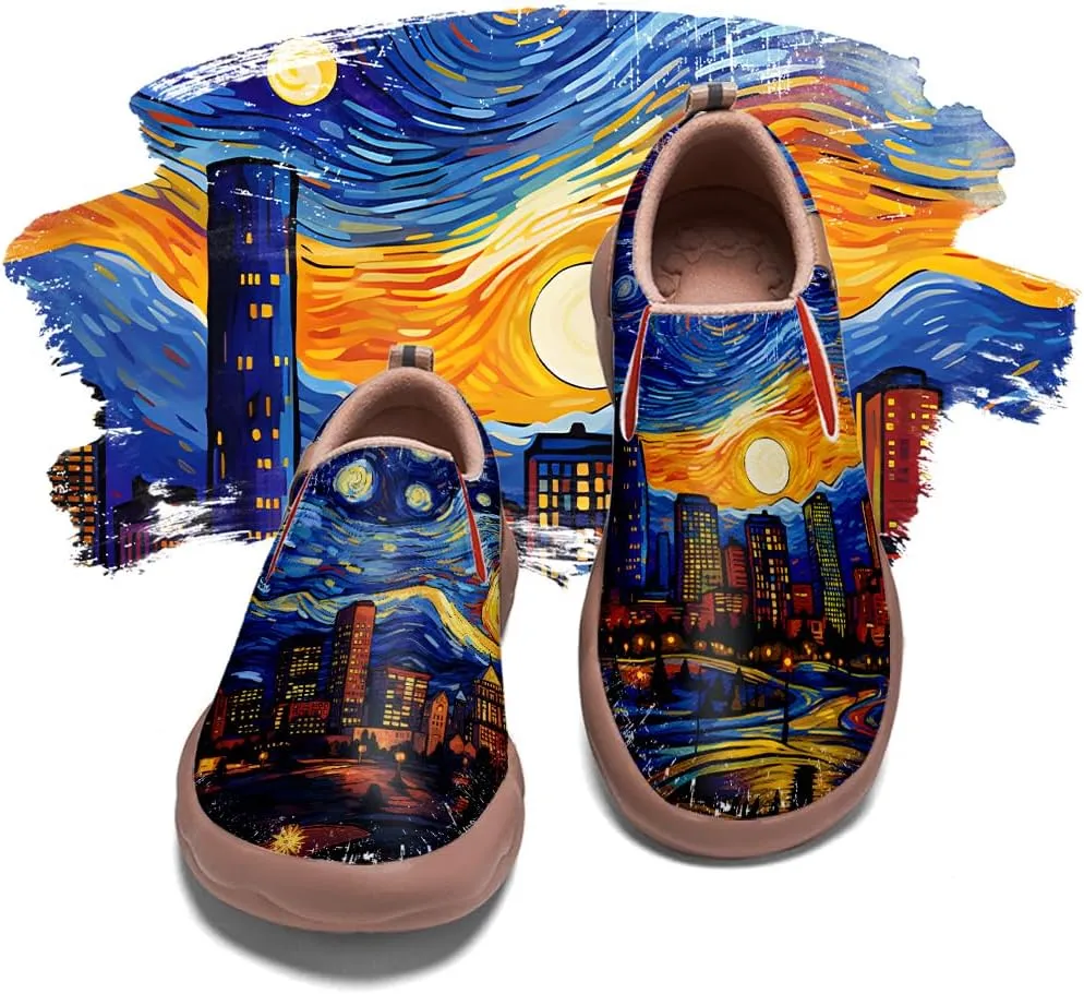 Slip On Loafers for Women Lightweight Comfort Casual Shoes Art Painted Travel Sneakers