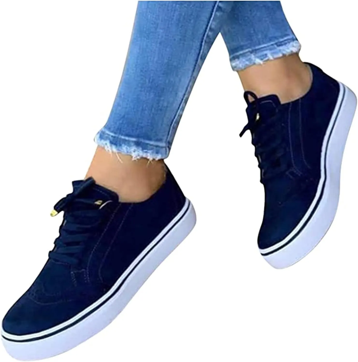Slip On Sneakers Women Wide Toe Box Womens Low Top Canvas Sneakers Casual Fashion Running Lightweight Breathable Comfortable Walking Flat Shoes Loafers Y-Blue