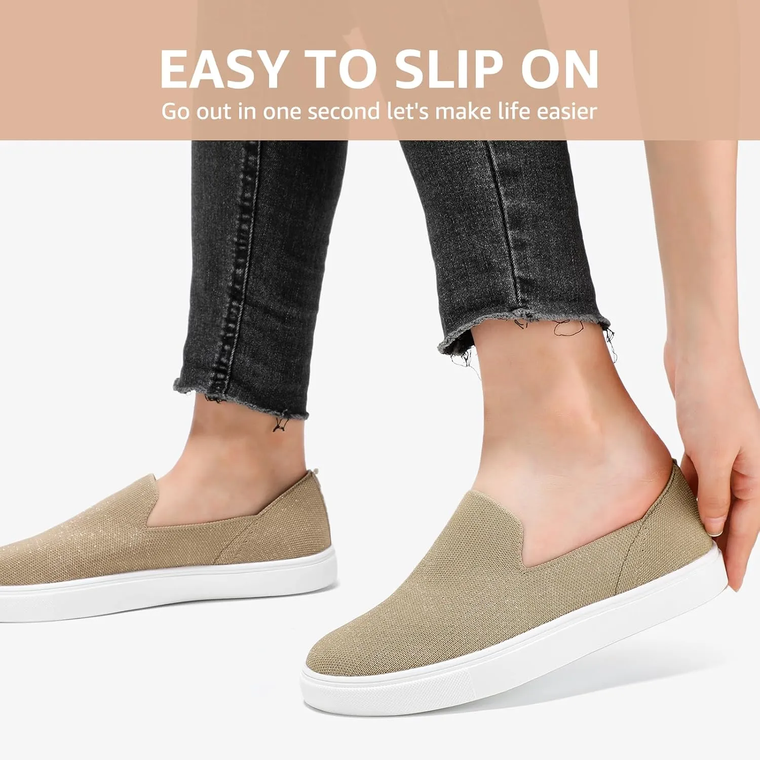 STQ Slip on Shoes for Women Breathable Fashion Sneakers Comfortable Knit Casual Shoes
