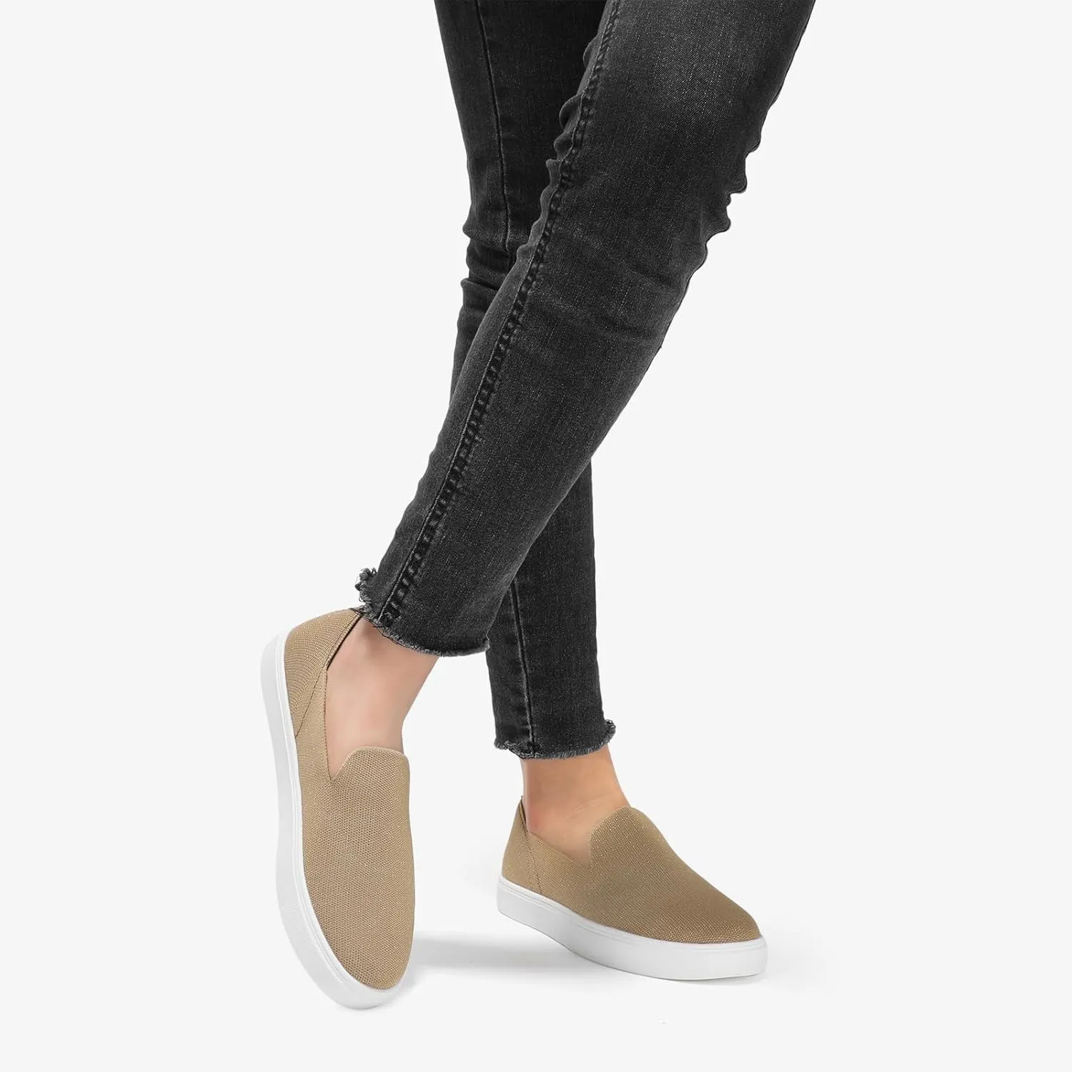 STQ Slip on Shoes for Women Breathable Fashion Sneakers Comfortable Knit Casual Shoes