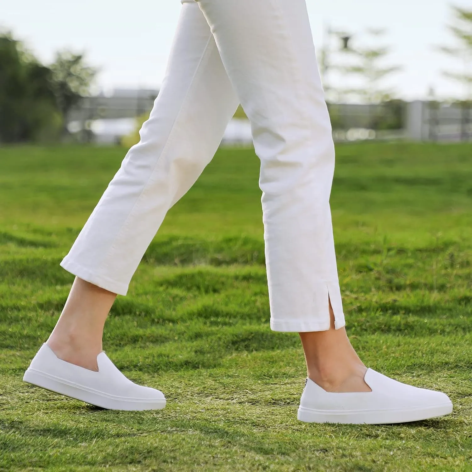 STQ Slip on Shoes for Women Breathable Fashion Sneakers Comfortable Knit Casual Shoes