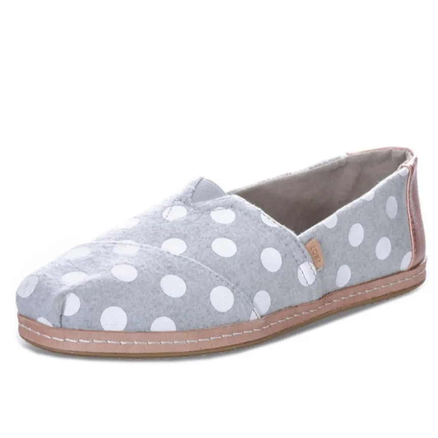 Toms- Women's- Classic- Dot felt- Espadrille- Pumps- Grey- White