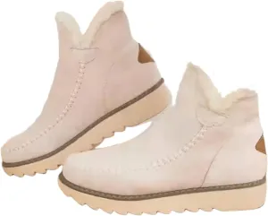 Trending Winter Boots For Women 2024 High-top Snow Boots Slip on Warm Outdoor Fur Lined Ankle Booties Loafers Shoes
