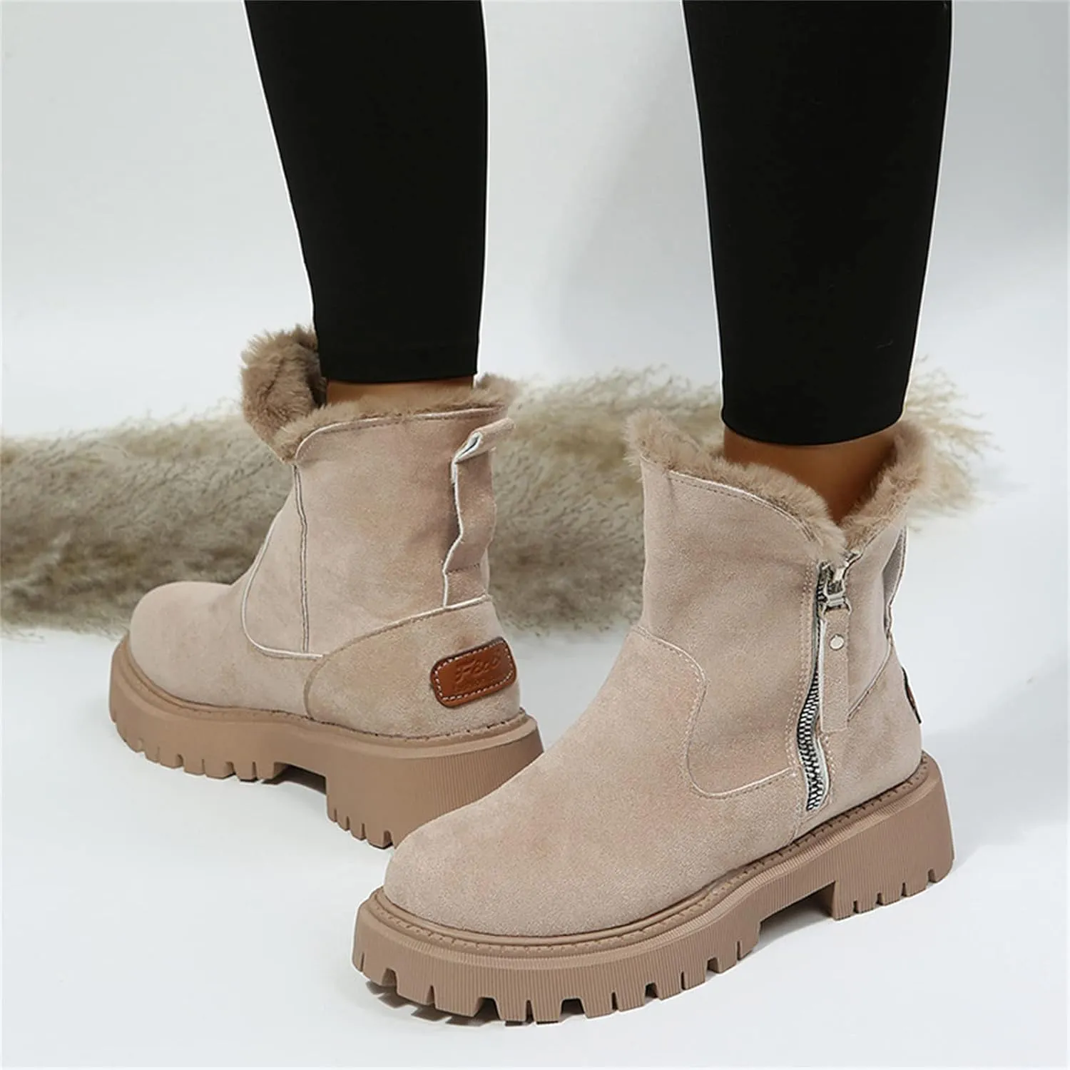 Trending Winter Boots For Women 2024 Snow Boots Slip on Fur Lined Cold Weather Warm Ankle Booties Loafers Shoes