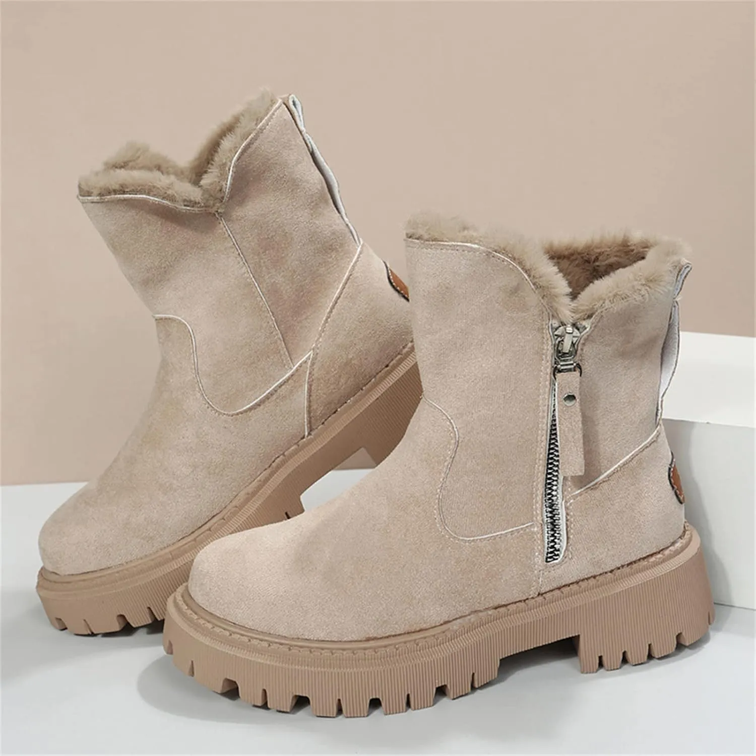 Trending Winter Boots For Women 2024 Snow Boots Slip on Fur Lined Cold Weather Warm Ankle Booties Loafers Shoes
