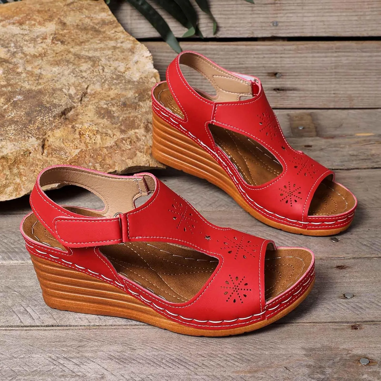 Wedge Sandals Women Closed Toe Comfortable with Massage Function Platform Sandals Wedding Sandals for Women