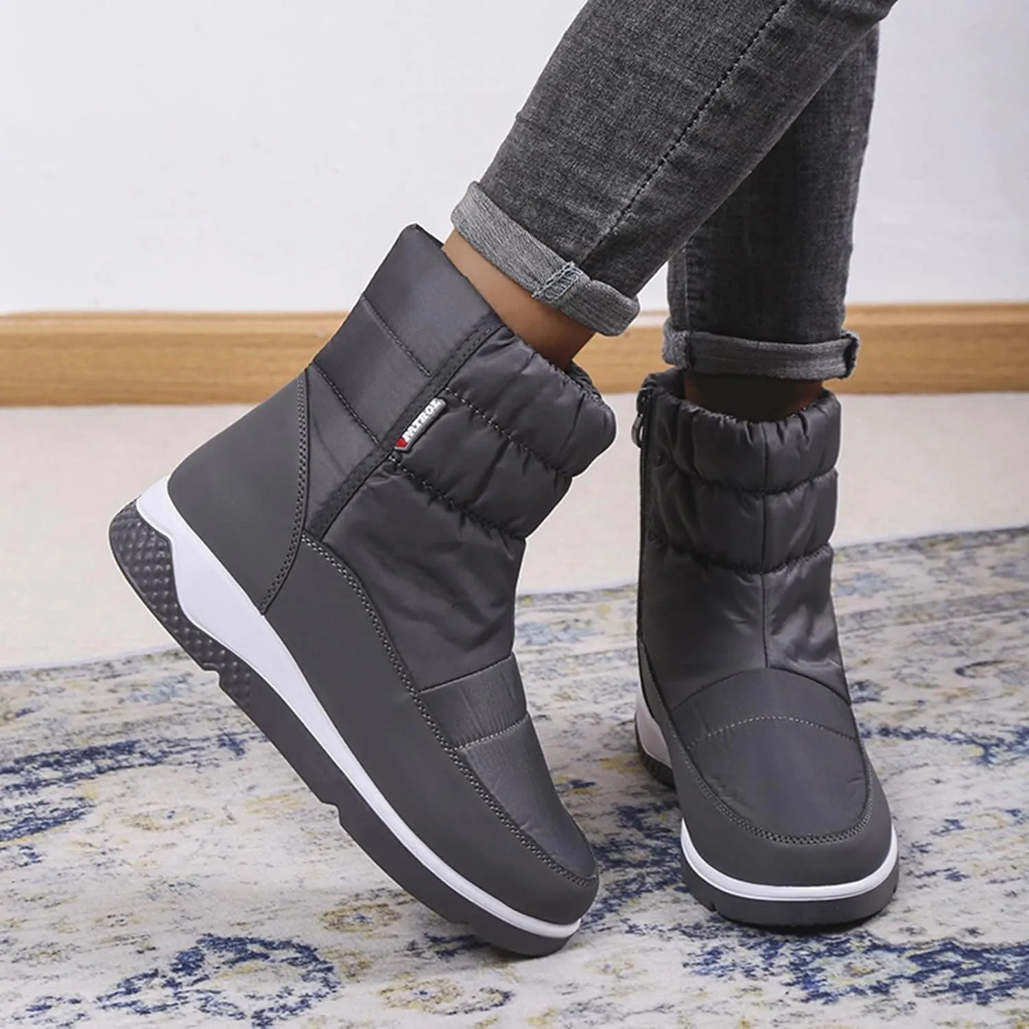 Winter Snow Boots for Women Men Cold Weather Outdoor Waterproof Insulated Faux Fur Elastic Platform Ankle Boots
