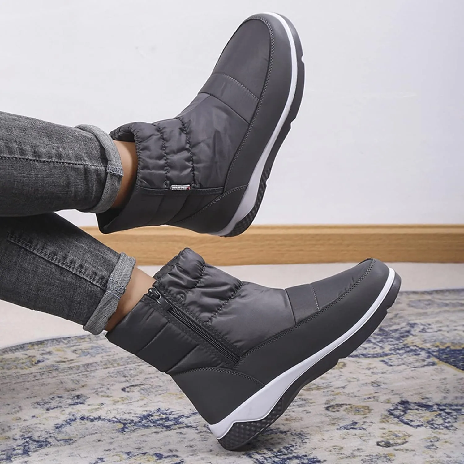 Winter Snow Boots for Women Men Cold Weather Outdoor Waterproof Insulated Faux Fur Elastic Platform Ankle Boots