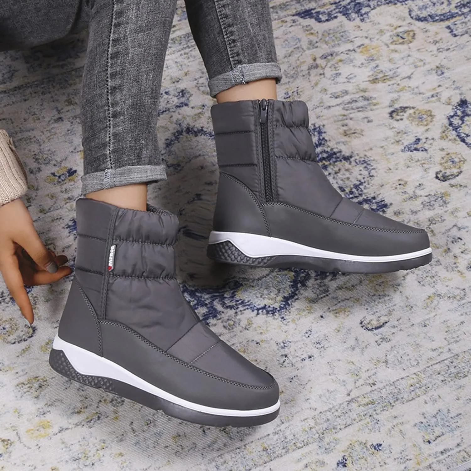 Winter Snow Boots for Women Men Cold Weather Outdoor Waterproof Insulated Faux Fur Elastic Platform Ankle Boots