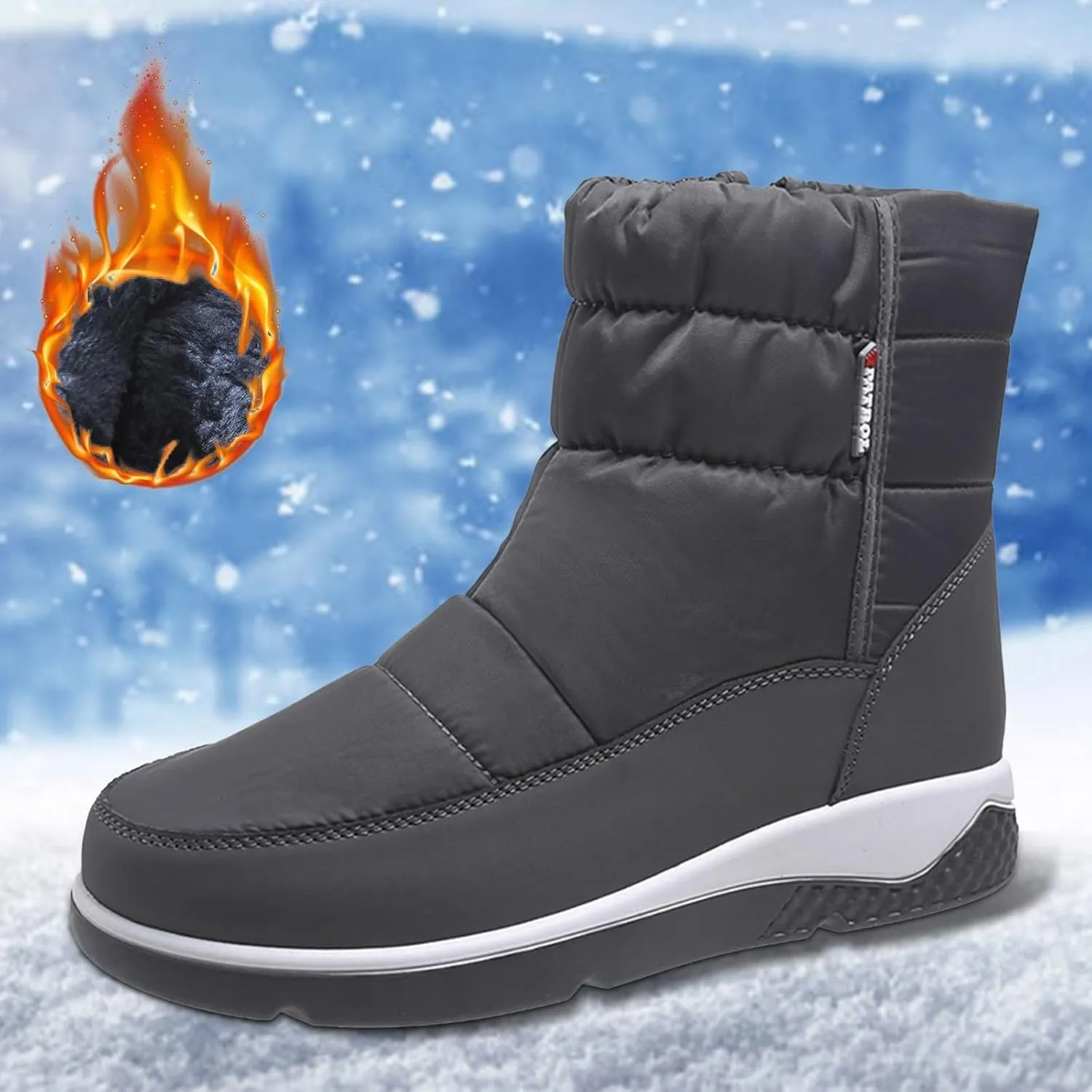 Winter Snow Boots for Women Men Cold Weather Outdoor Waterproof Insulated Faux Fur Elastic Platform Ankle Boots