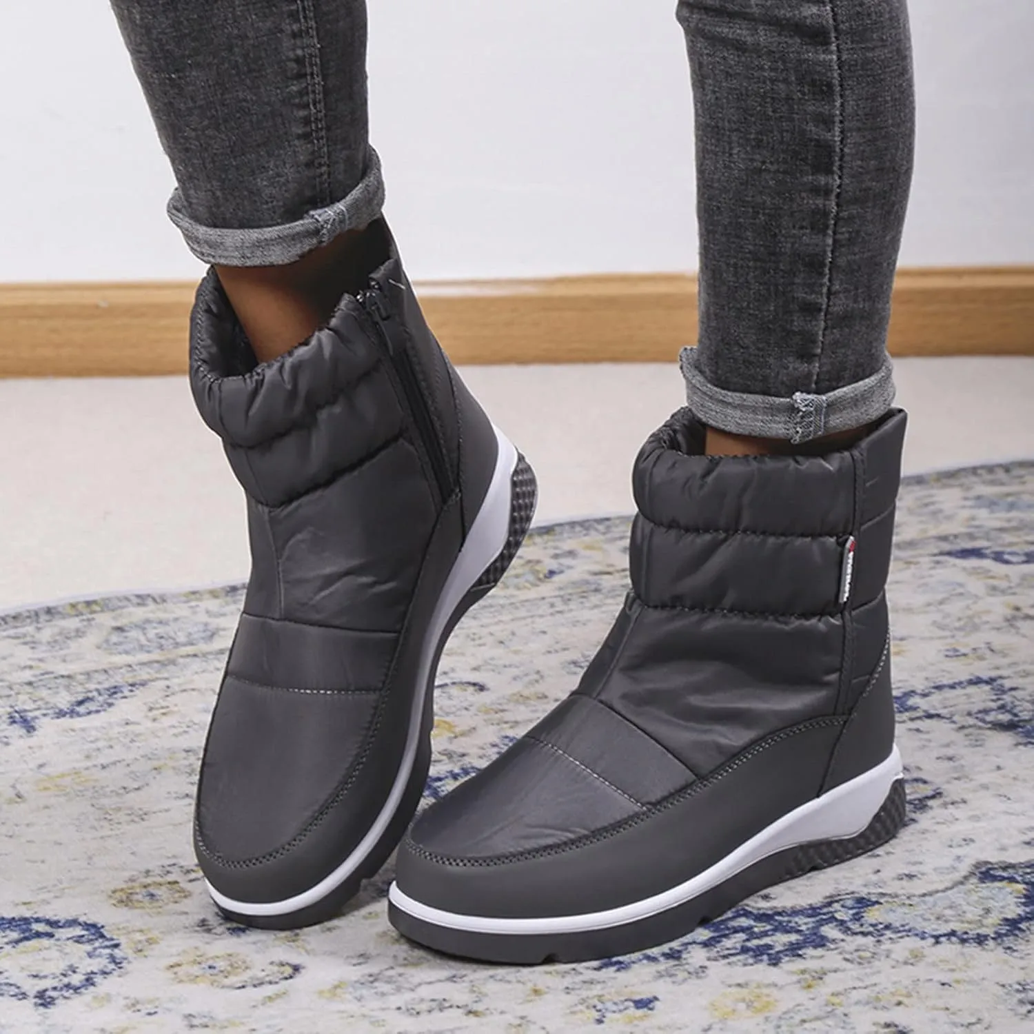 Winter Snow Boots for Women Men Cold Weather Outdoor Waterproof Insulated Faux Fur Elastic Platform Ankle Boots
