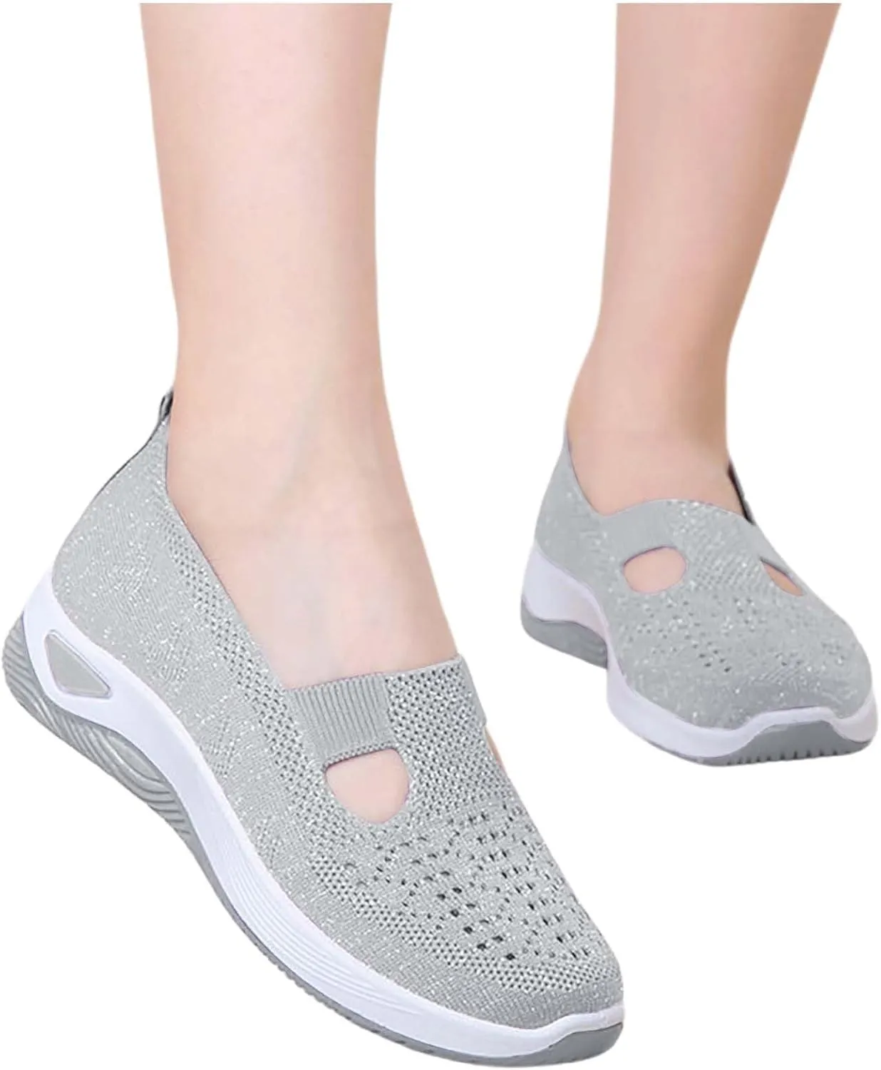 Women Walking Shoes Sock Sneakers Slip-On Breath Womens Running Shoes Winter Brown Casual Shoes White Platform Sneakers Tennis Shoe White Loafers