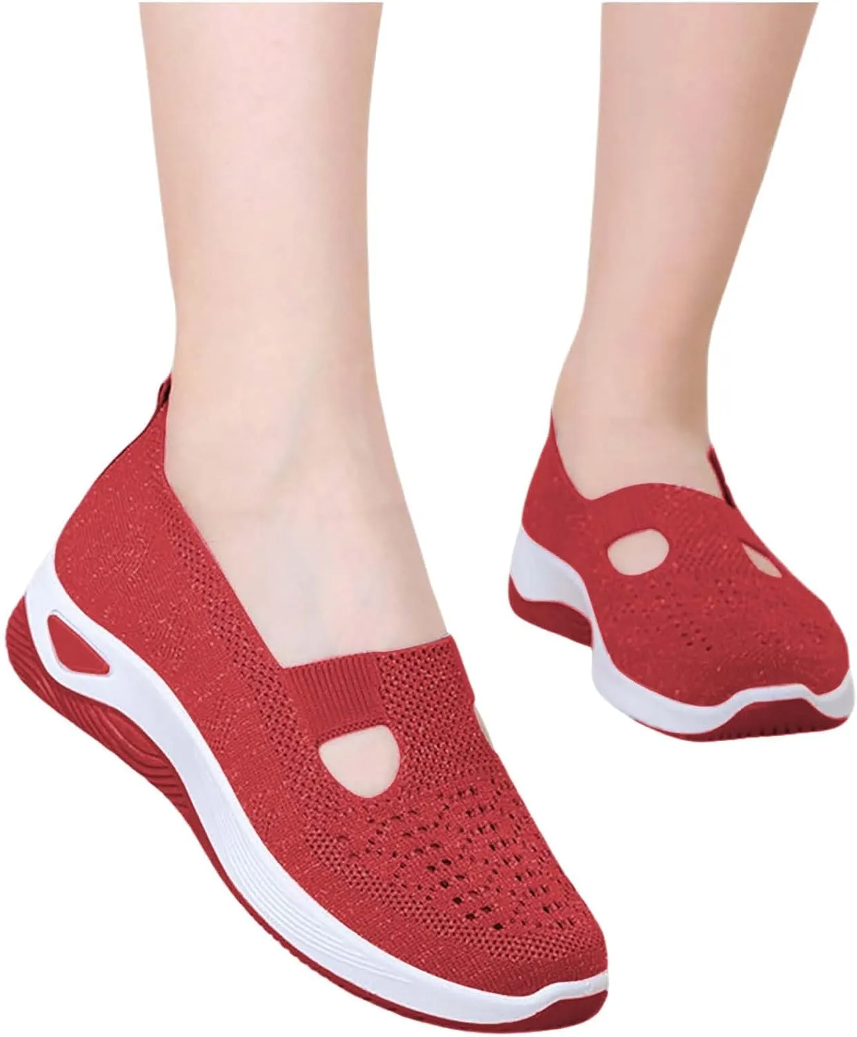 Women Walking Shoes Sock Sneakers Slip-On Breath Womens Running Shoes Winter Brown Casual Shoes White Platform Sneakers Tennis Shoe White Loafers