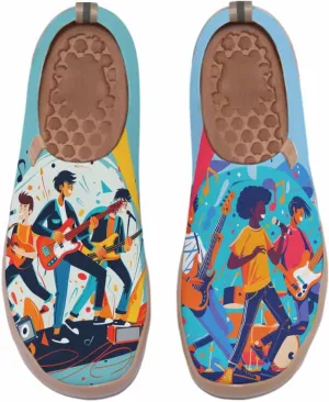 Women's Art Painted Casual Shoes Breathable Slip On Loafers Lightweight Comfort Travel Sneaker