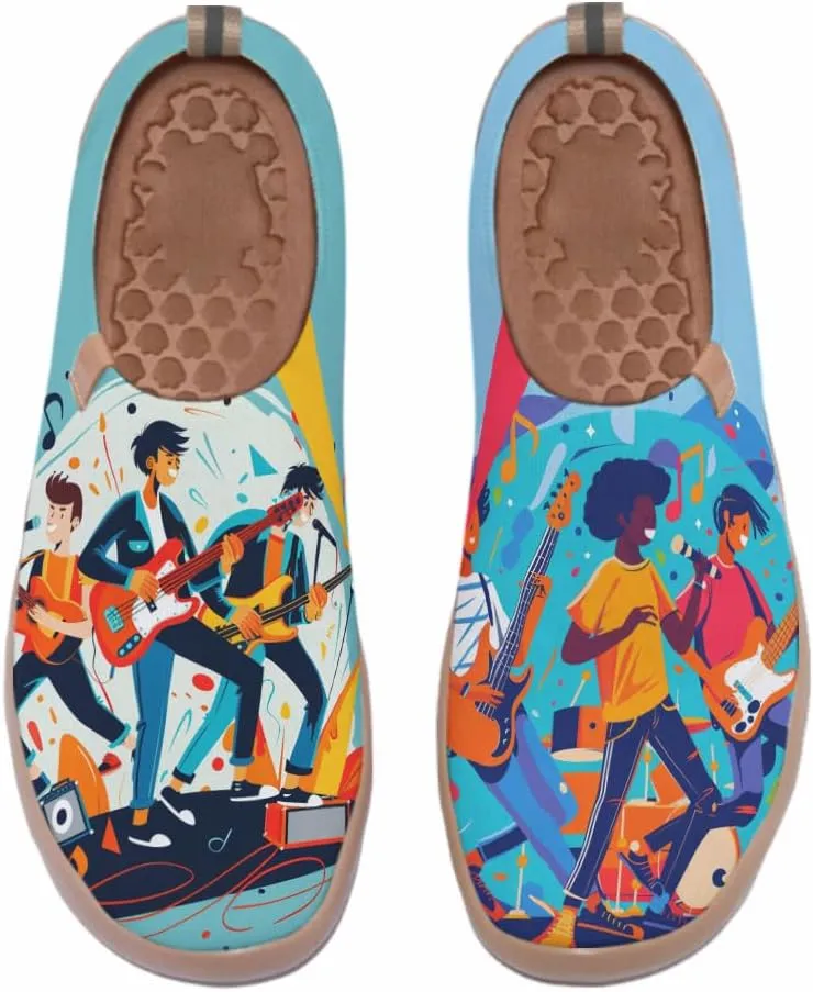 Women's Art Painted Casual Shoes Breathable Slip On Loafers Lightweight Comfort Travel Sneaker
