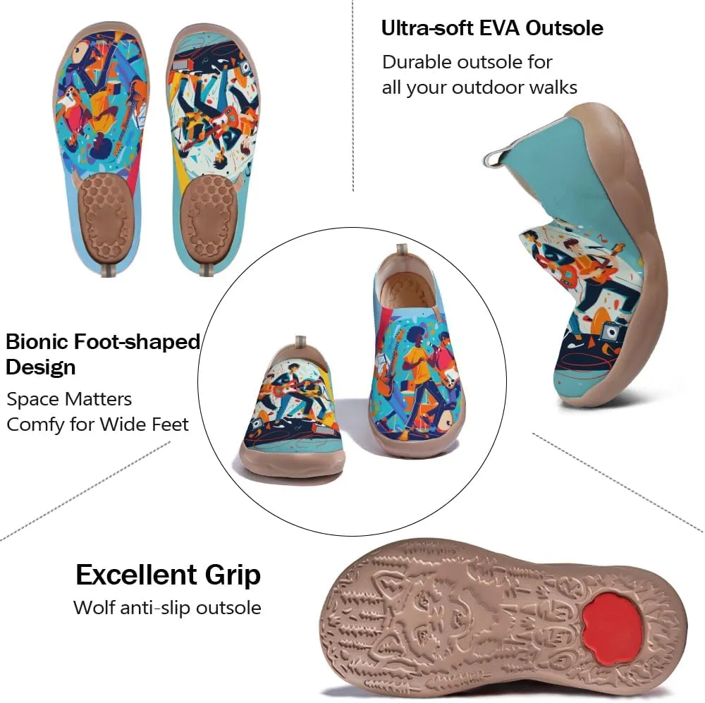 Women's Art Painted Casual Shoes Breathable Slip On Loafers Lightweight Comfort Travel Sneaker