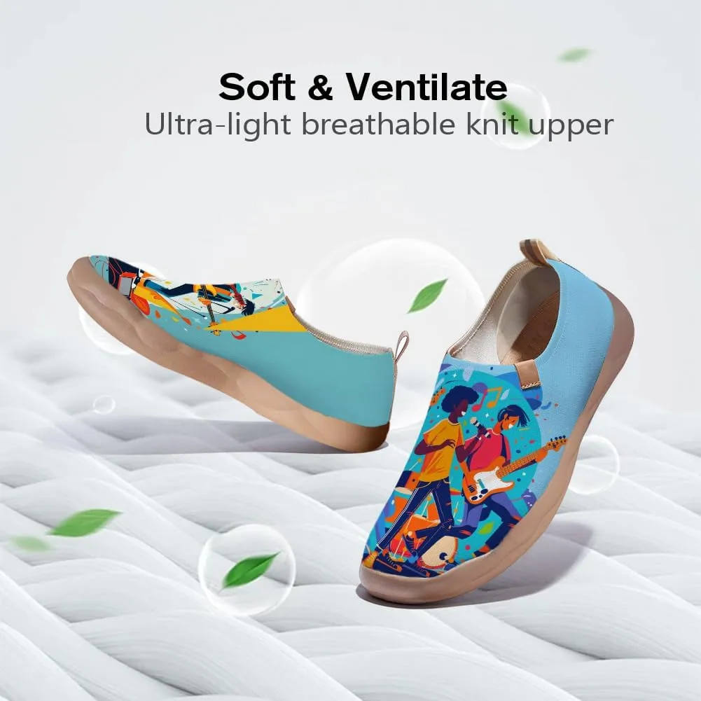 Women's Art Painted Casual Shoes Breathable Slip On Loafers Lightweight Comfort Travel Sneaker